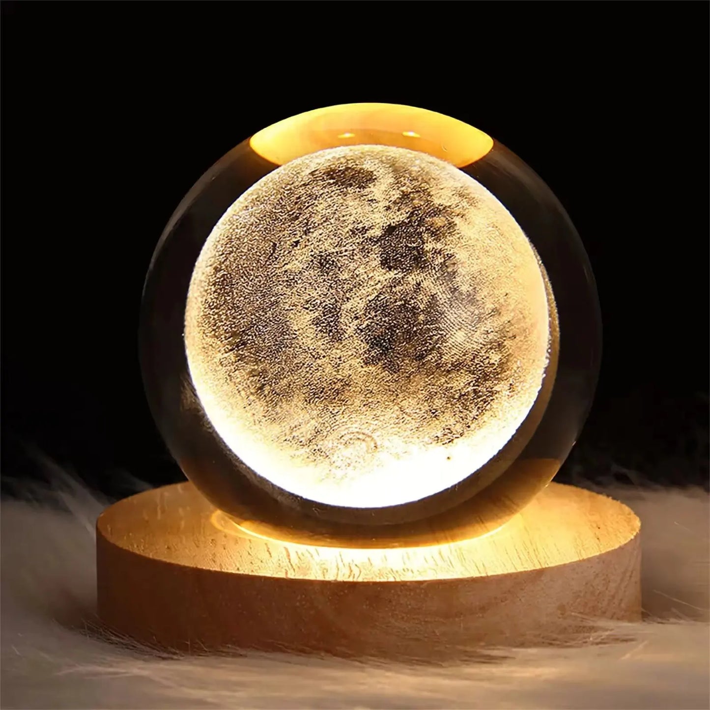 3D Galaxy Crystal Ball Lamp – USB Night Light with Planetary Projections ( For International Customer )