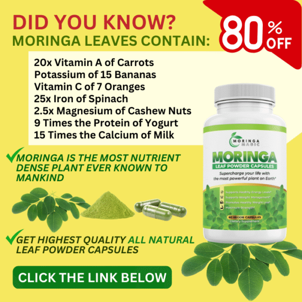 Moringa Magic – 6 Bottles (180 Days Supply) + 2 FREE eBooks - Image 5